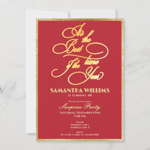 Best Time of the Year Red Elegant Any Age Birthday Invitation