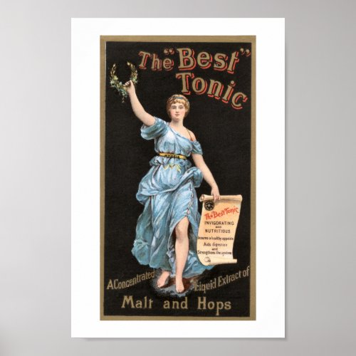 Best Tonic Vintage Beer Advertisement Poster