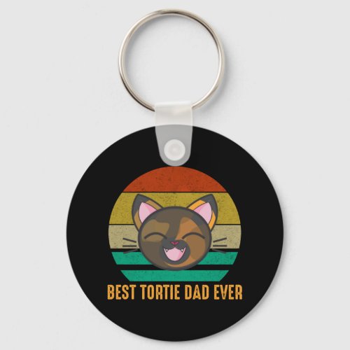 Best Tortie Dad Ever Cute Tortoiseshell Cat Lover Keychain