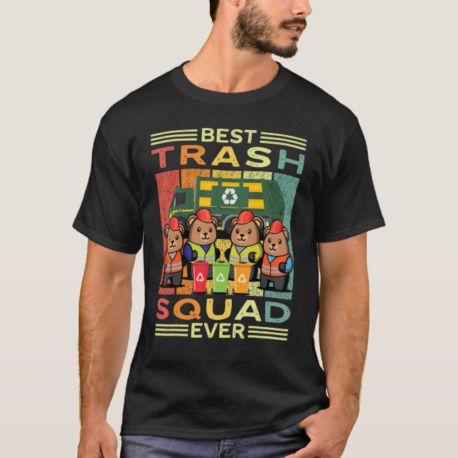 Best Trash Squad Ever Night Garbage Truck Driver G T-Shirt (Front)