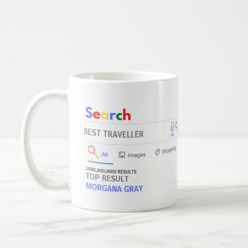 BEST TRAVELLER Novelty GAG Search TOP Result Coffee Mug