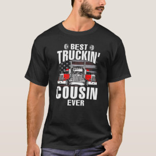 Best Truckin' COUSIN Ever USA Flag Father's Day   T-Shirt