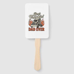 Best Truckin Dad Ever Vintage Truck Father Shirt_1 Hand Fan