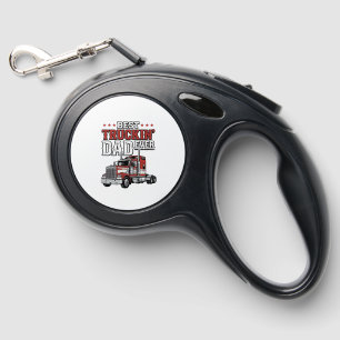 Best Truckin Dad Ever Vintage Truck Shirt Design_1 Retractable Pet Leash