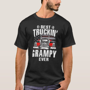 Best Truckin' GRAMPY Ever USA Flag Father's Day T-Shirt