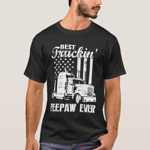 Best Truckin PeePaw Ever Flag T_Shirt Fathers Day