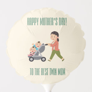 Best Twin Mom Mother's Day Balloon