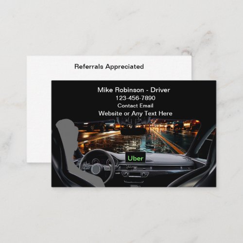 Best Uber Driver Ride Hailing Business Cards