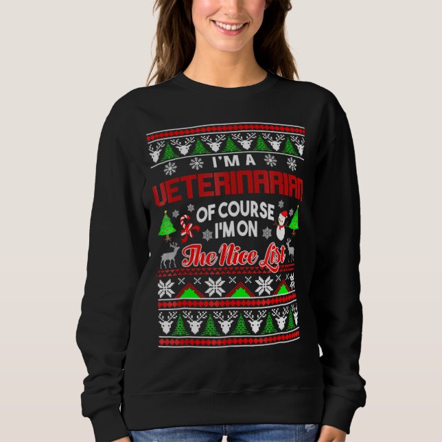 Best Ugly Christmas Sweater Gift For Veterinarian  (Front)