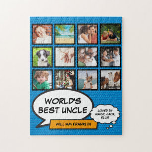 Best Uncle 12 Photo Blue Fun Comic Book Modern Jigsaw Puzzle