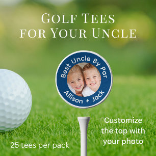 Best Uncle By Par Photo Blue Golf Tees