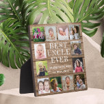 Best Uncle Ever 12 Photo Collage Personalized Wood Plaque<br><div class="desc">Create your own photo collage  plaque  with 12 of your favorite pictures on a wood texture background .Personalize with family photos . Makes a treasured keepsake gift for the favorite uncle for birthday,  holidays and father's day.</div>