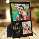 Best Uncle Ever 2 Photo Collage Black And Gold  Plaque<br><div class="desc">Create your own photo collage plaque with 2 favorite pictures with your uncle.
 Makes a treasured keepsake gift for the favorite uncle for birthday,  holidays and father's day.</div>