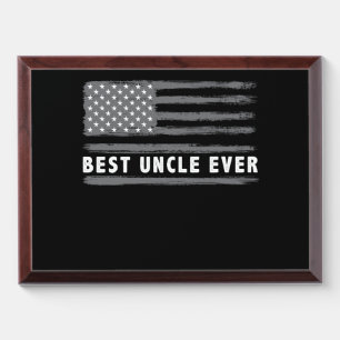 Best Uncle Ever American Flag Award Plaque