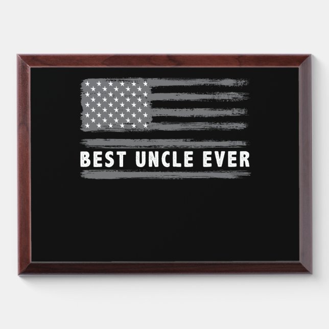 Best Uncle Ever American Flag Award Plaque (Horizontal)