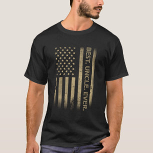 Best Uncle Ever American USA Grunge Flag Father's T-Shirt