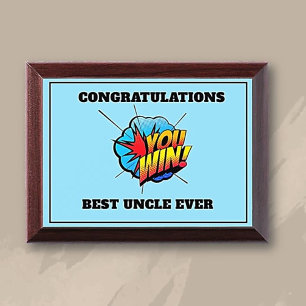 Best Uncle Ever Award Plaque