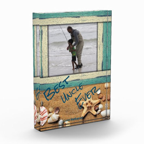 Best Uncle Ever Beach Personalized Custom Photo Block