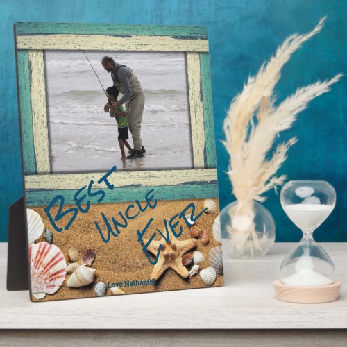 Best Uncle Ever Beach Sea Personalized Photo Gift  Plaque