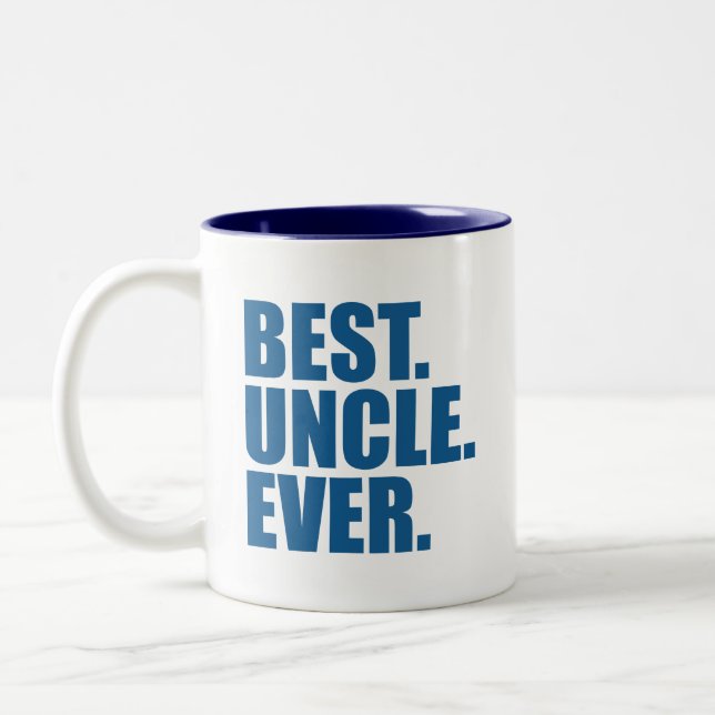 Best. Uncle. Ever. (blue) Two-Tone Coffee Mug (Left)