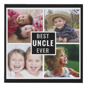 Best Uncle Ever Father`s Day 4 Photo Black Faux Canvas Print