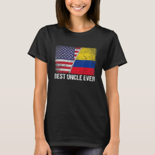 Best Uncle Ever  Father's Day Colombia Us Flag T-Shirt