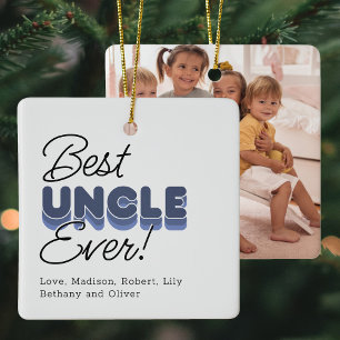 Best Uncle Ever Keepsake Photo Christmas Ceramic Ornament