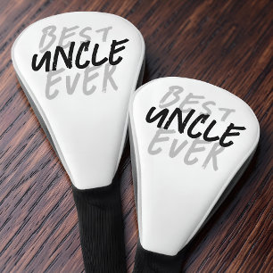 Best Uncle Ever Modern Black and Gray Grunge Golf Head Cover