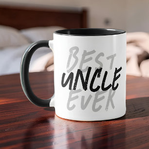 Best Uncle Ever Modern Black and Gray Grunge Mug