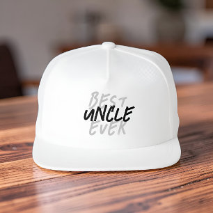 Best Uncle Ever Modern Black and White Grunge Snap Back Hat
