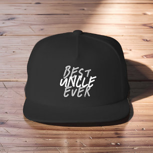 Best Uncle Ever Modern Black and White Grunge Snap Back Hat