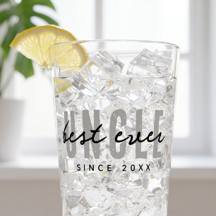 Best Uncle Ever Modern Elegant Simple Father's Day Glass