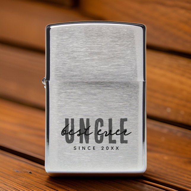 Best Uncle Ever Modern Elegant Simple Father's Day Zippo Lighter (Creator Uploaded)