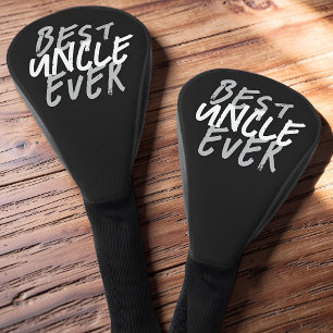 Best Uncle Ever Modern White and Gray Grunge Golf Head Cover