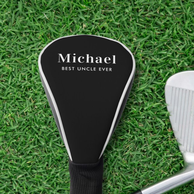 Best Uncle Ever Monogram Black Golf Head Cover (Creator Uploaded)