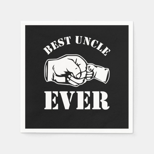Best Uncle Ever Niece Nephew Godfather Dad Mom Gif Napkins (Front)