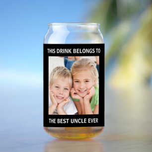 Best Uncle Ever Photo Can Glass