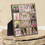 Best Uncle Ever Rustic Wood  12 Photo Collage  Plaque<br><div class="desc">Create your own photo collage  plaque  with 12 of your favorite pictures on a wood texture background .Personalize with family photos . Makes a treasured keepsake gift for the favorite uncle for birthday,  holidays and father's day.</div>