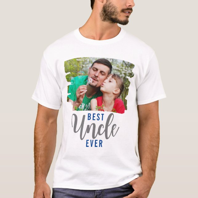 Best Uncle Ever Typography Photo  T-Shirt (Front)