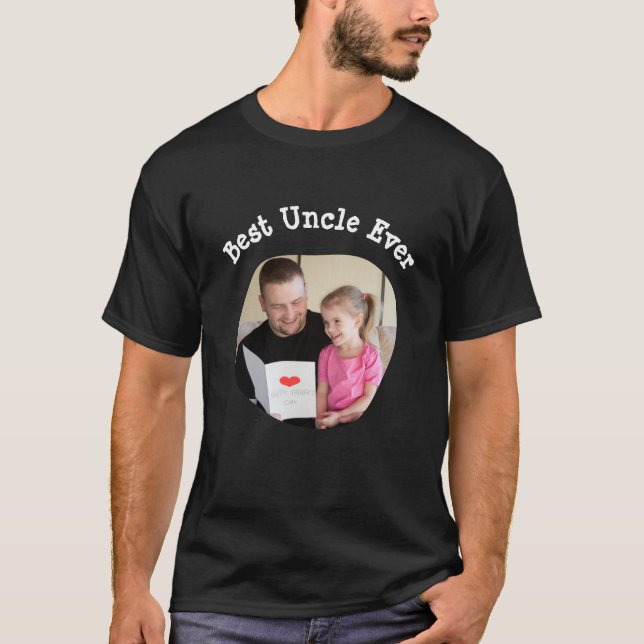 Best Uncle Ever upload your square family photo T-Shirt (Front)