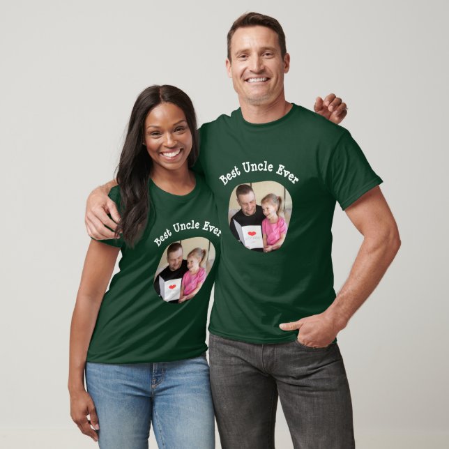 Best Uncle Ever upload your square family photo T-Shirt (Unisex)