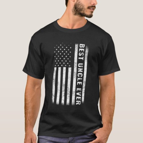 Best Uncle Ever Vintage American Flag Fathers Day T_Shirt