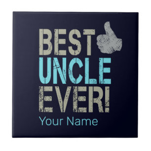 Best Uncle Ever Vintage Design With Thumb Up Ceramic Tile