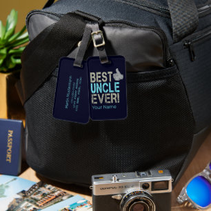Best Uncle Ever Vintage Design With Thumb Up Luggage Tag