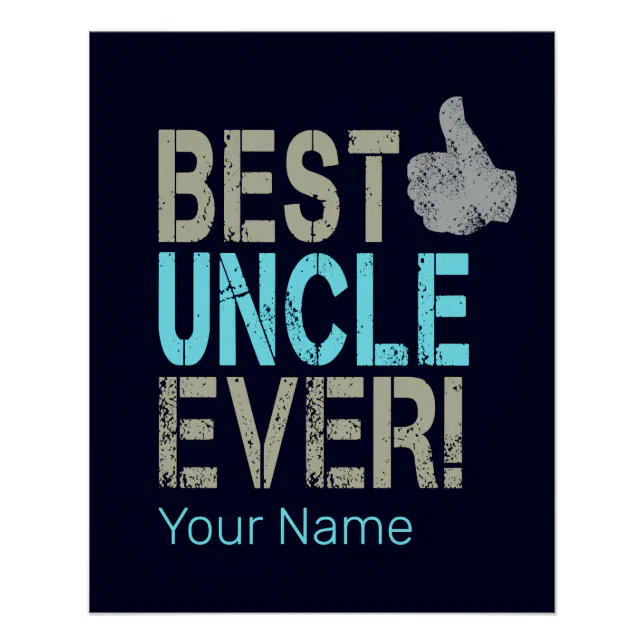 Best Uncle Ever Vintage Design With Thumb Up Poster | Zazzle