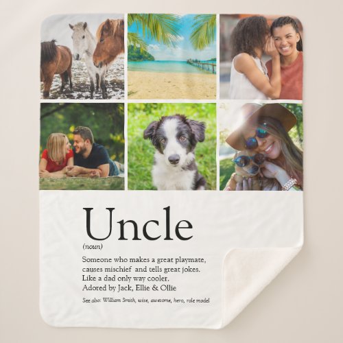 Best Uncle Funcle Definition 6 Photo Collage Sherpa Blanket