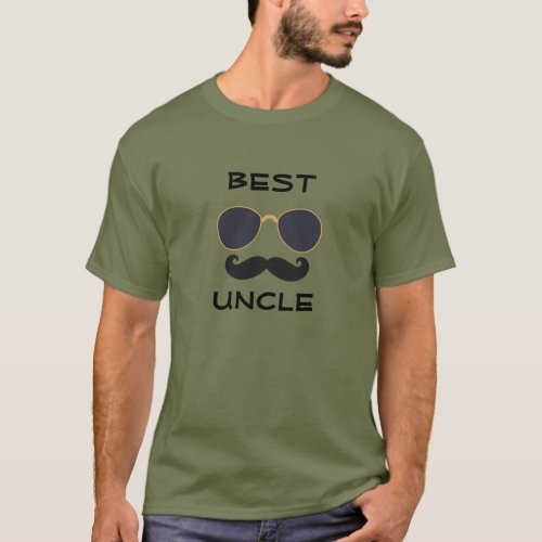 Best Uncle Funny Mustache Mens T_Shirt
