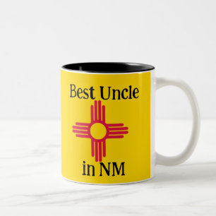 Best Uncle in New Mexico State Flag Zia Sun Two-Tone Coffee Mug