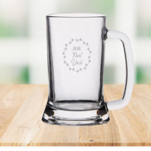 Best Uncle Ivy Wreath With Name Stein