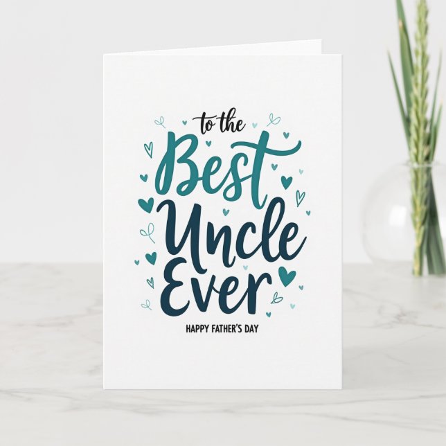 Best Uncle Teal Gradient Card (Front)